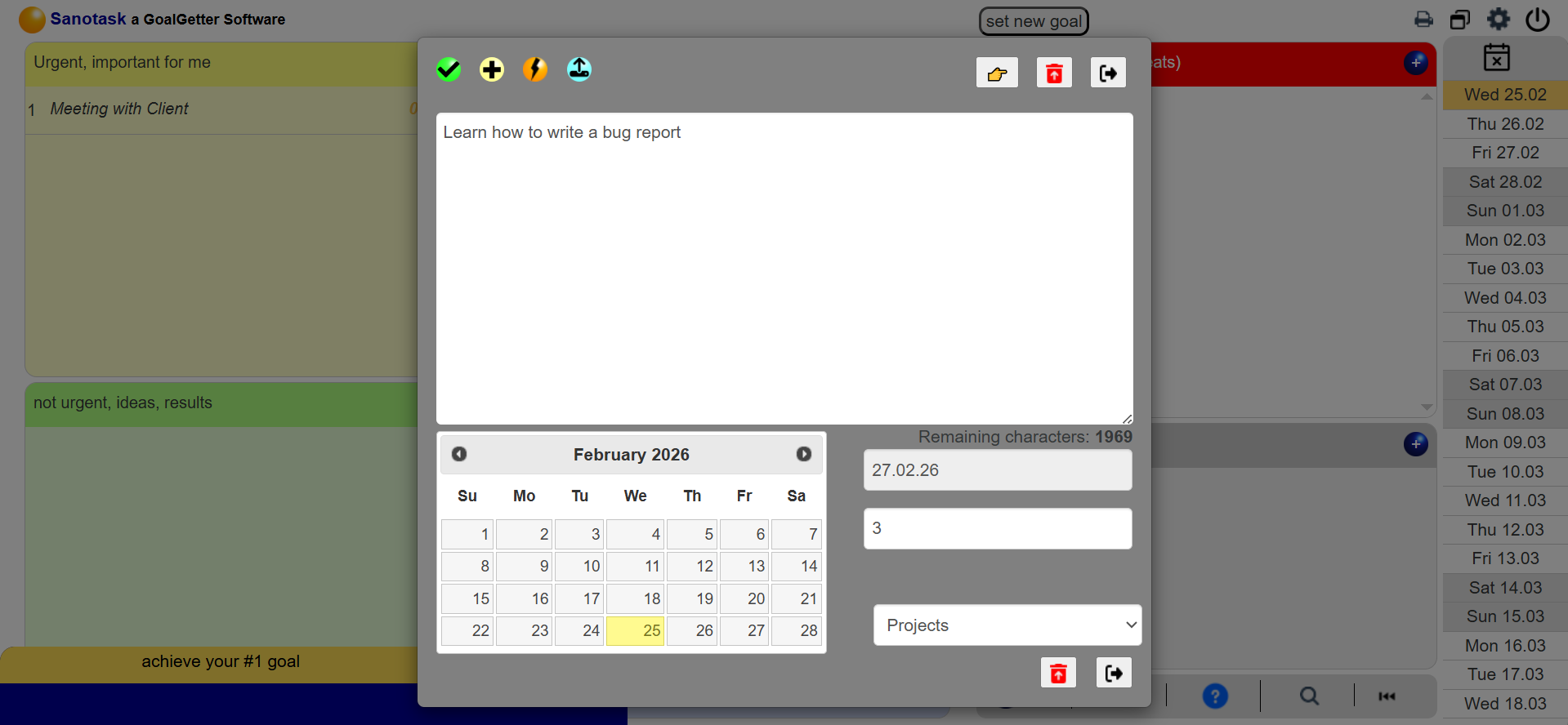 Adding Tasks and Subtasks in Sanotask